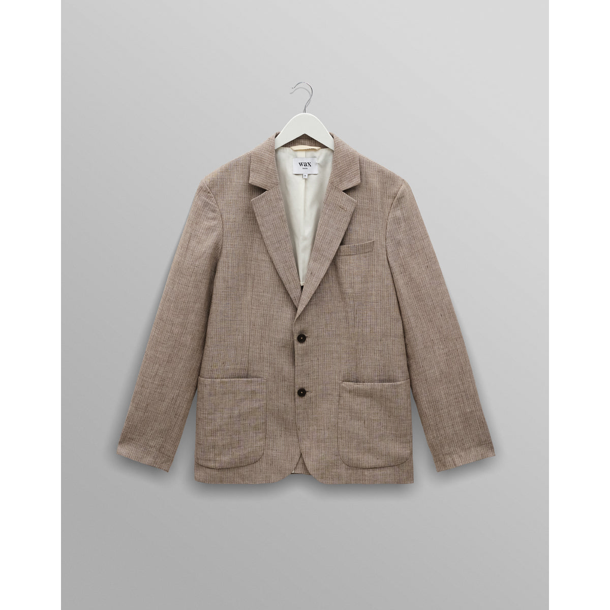 WAX LONDON Finery Blazer 2.0 | Linen Stripe | Natural / Brown LEO BOUTIQUE 