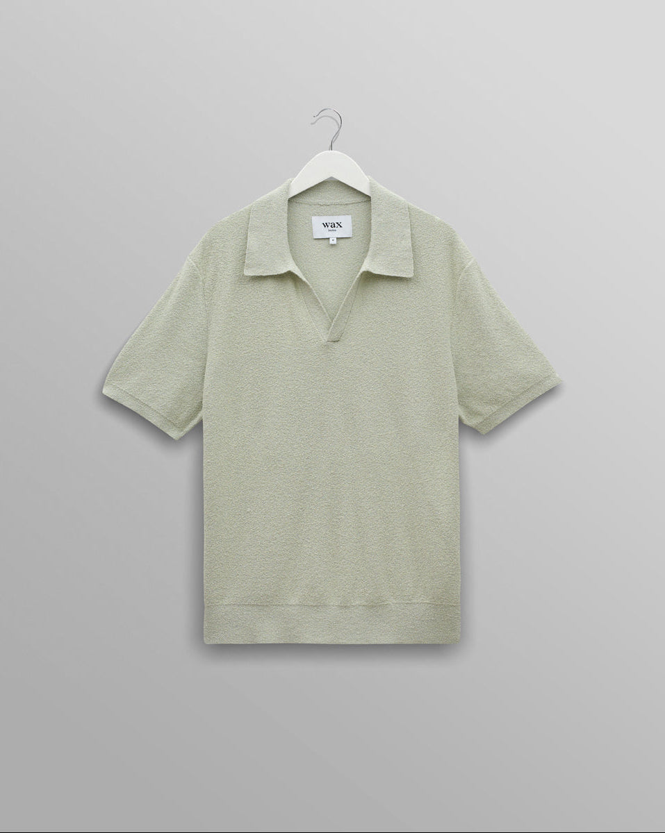 Siena Boucle Yarn Polo | Pale Green