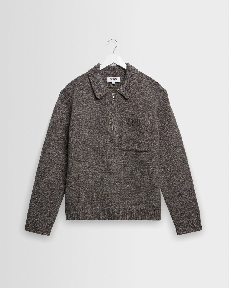 Wax London Alpha Zip L/S Polo Leo Boutique