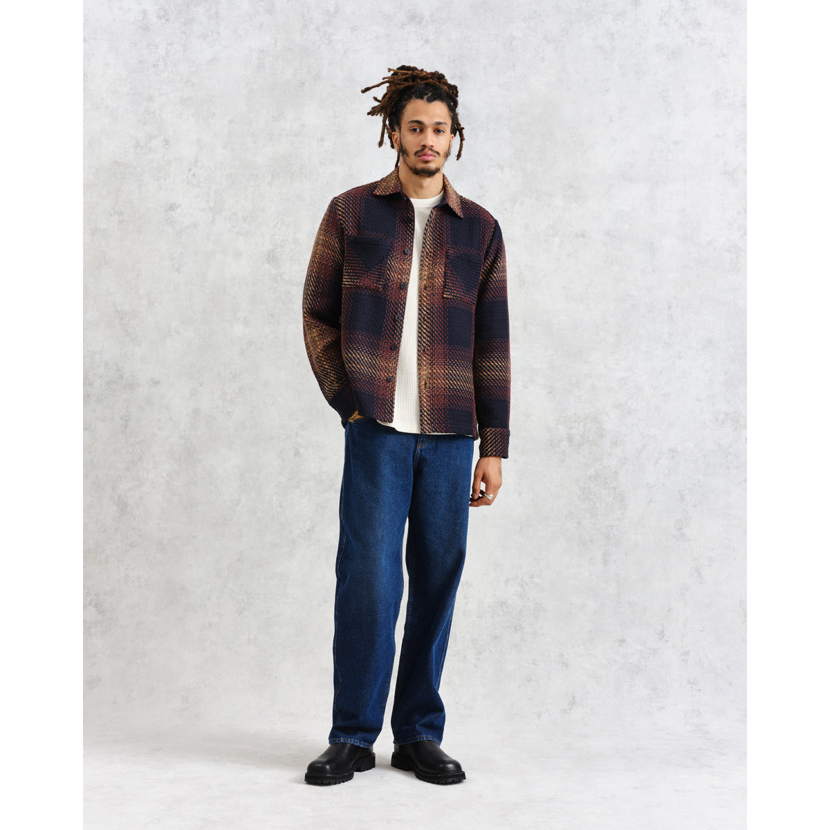 LEO BOUTIQUE Ombre Whiting Overshirt Navy Caramel WAX LONDON