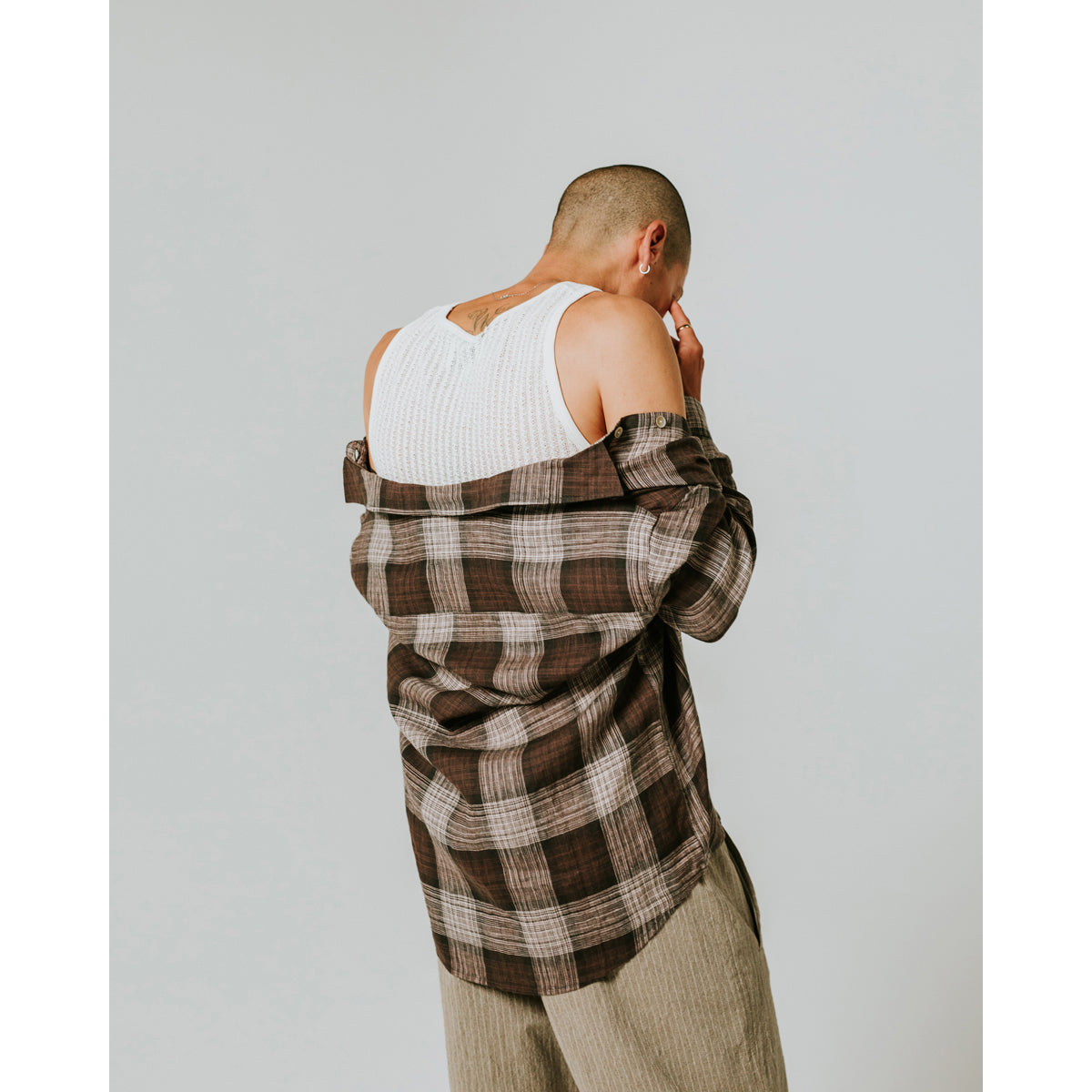 Jaunt L/S Shirt | Linen Check/Brown