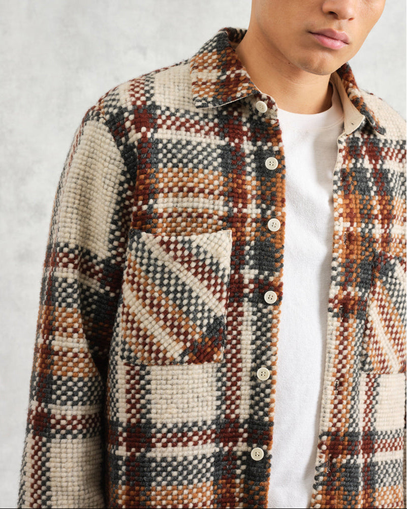 WAX LONDON Whiting OverShirt Wool Blend Bobble / Ecru/Multi LEO BOUTIQUE