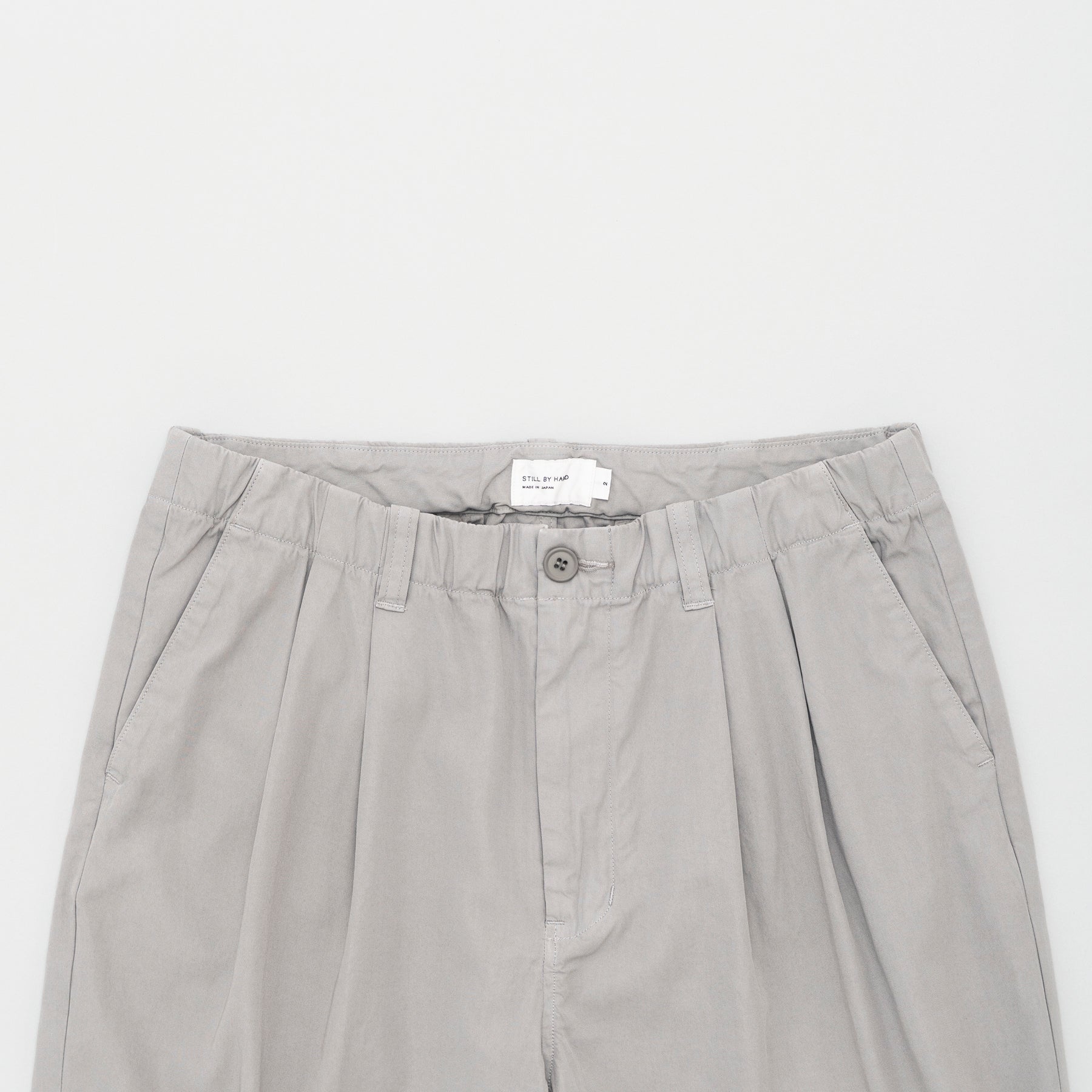 STILL BY HAND Garment Dye 2 Pleat Pants | Smoke Grey LEO BOUTIQUE