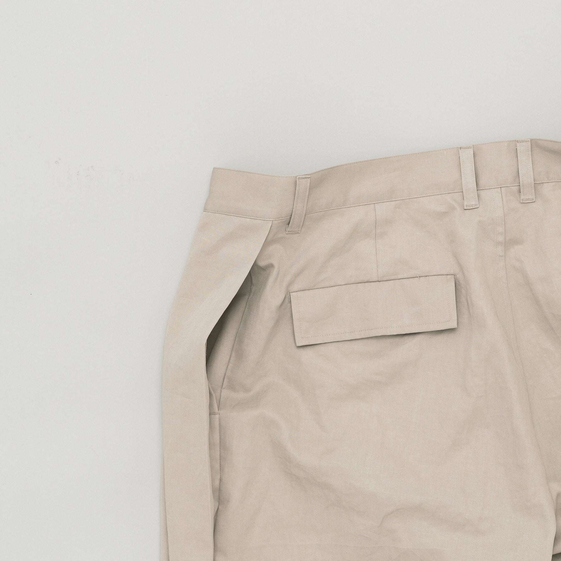Linen Mixed Wide Shorts | Taupe
