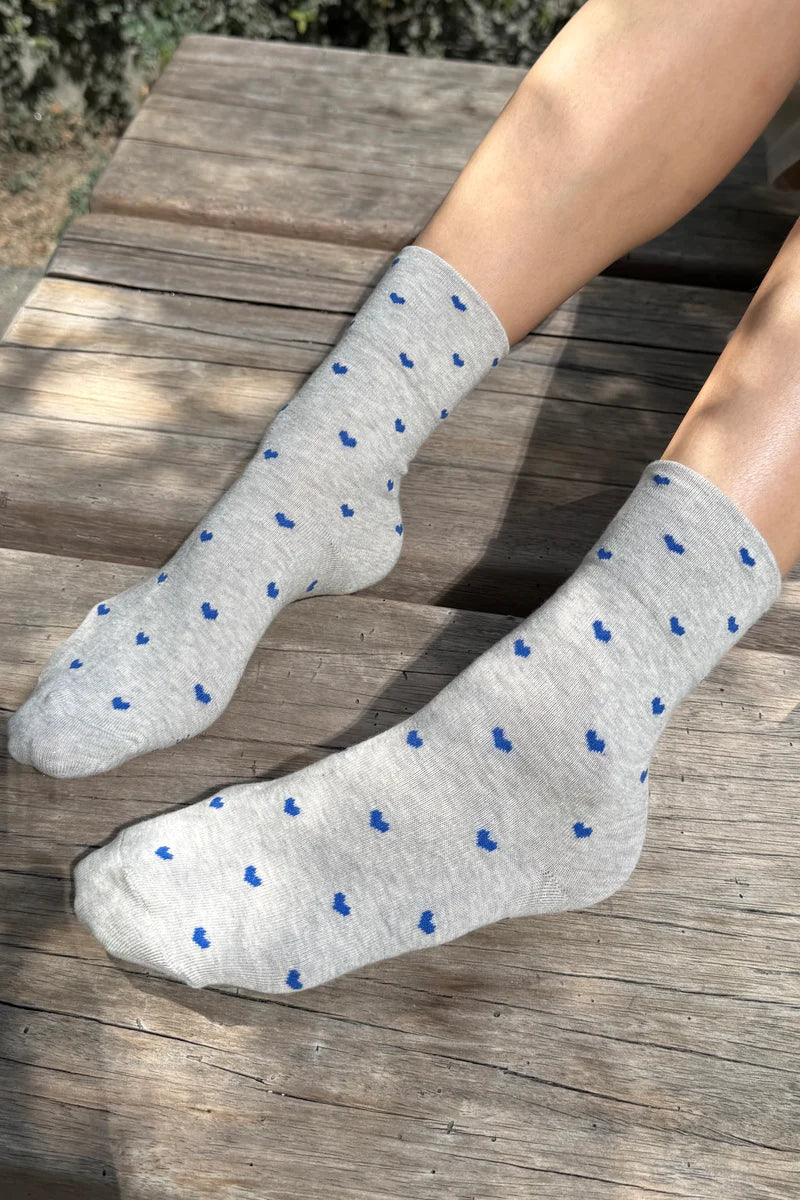 LE BON SHOPPE Sneaker Sock | Melange Grey/Cobalt LEO BOUTIQUE