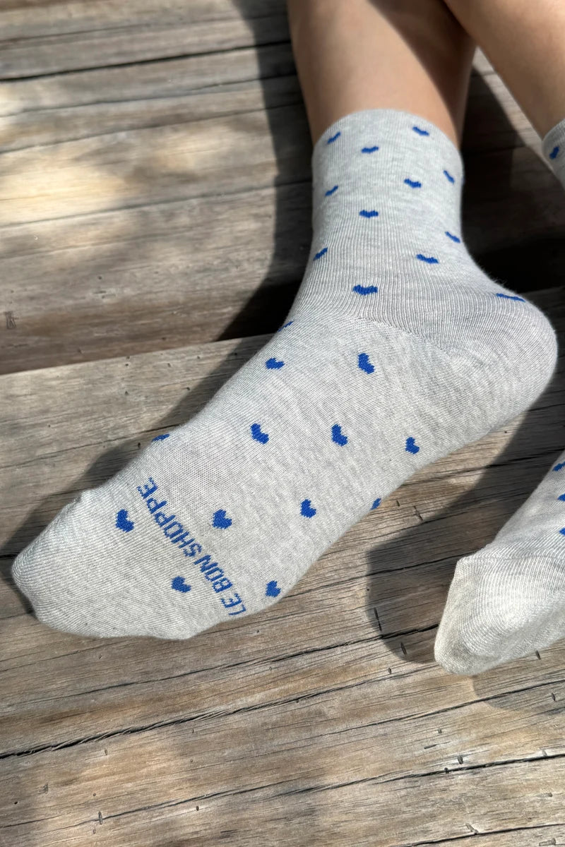 LE BON SHOPPE Sneaker Sock | Melange Grey/Cobalt LEO BOUTIQUE