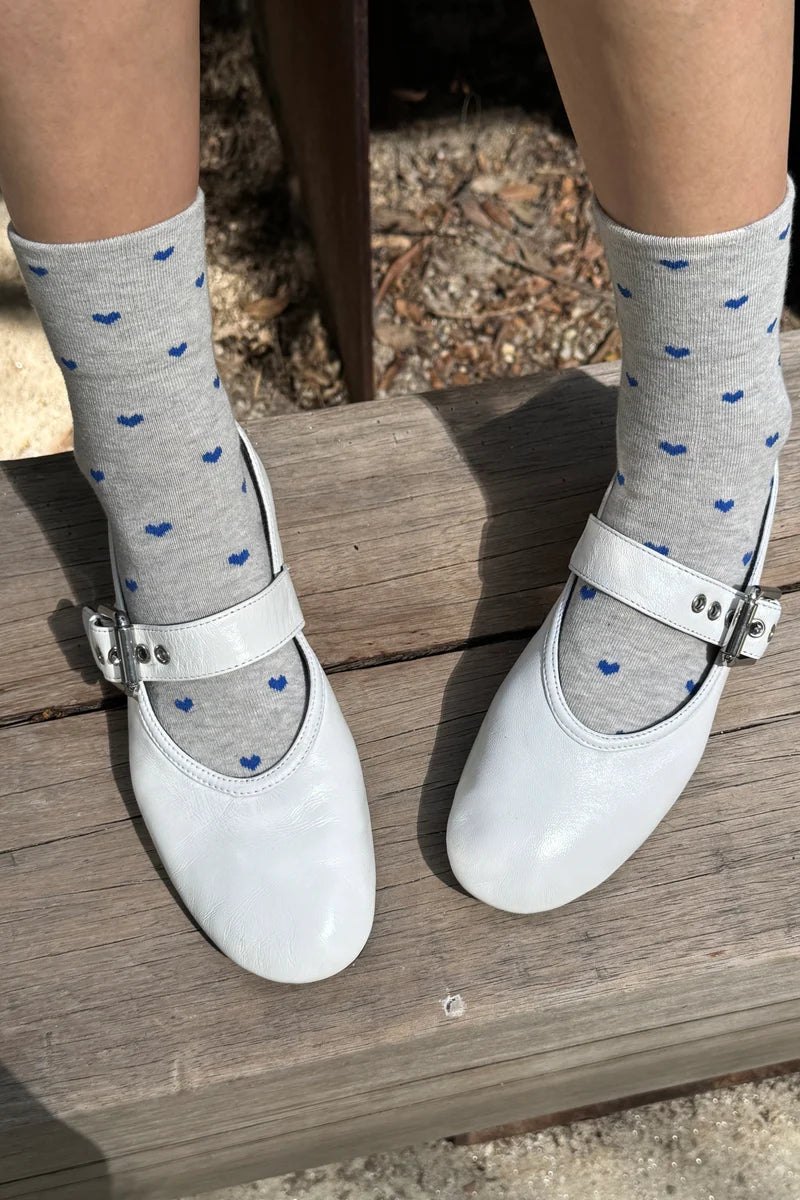 LE BON SHOPPE Sneaker Sock | Melange Grey/Cobalt LEO BOUTIQUE