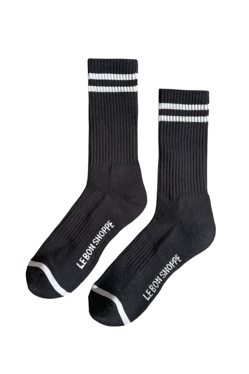 LEO BOUTIQUE Extended Boyfriend Socks Noir LE BON SHOPPE