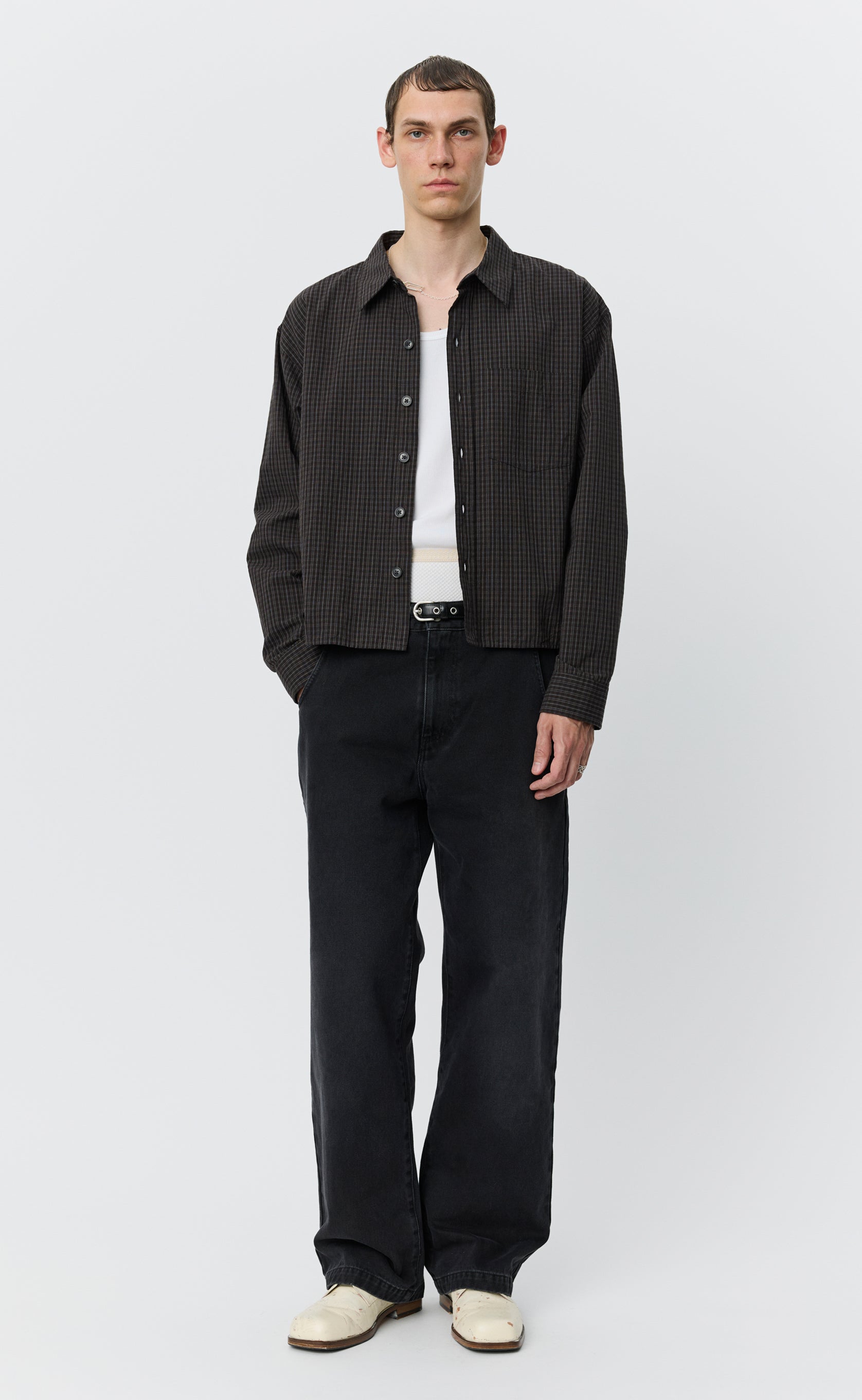 MFPEN Priority Shirt | Dark Linen Check LEO BOUTIQUE