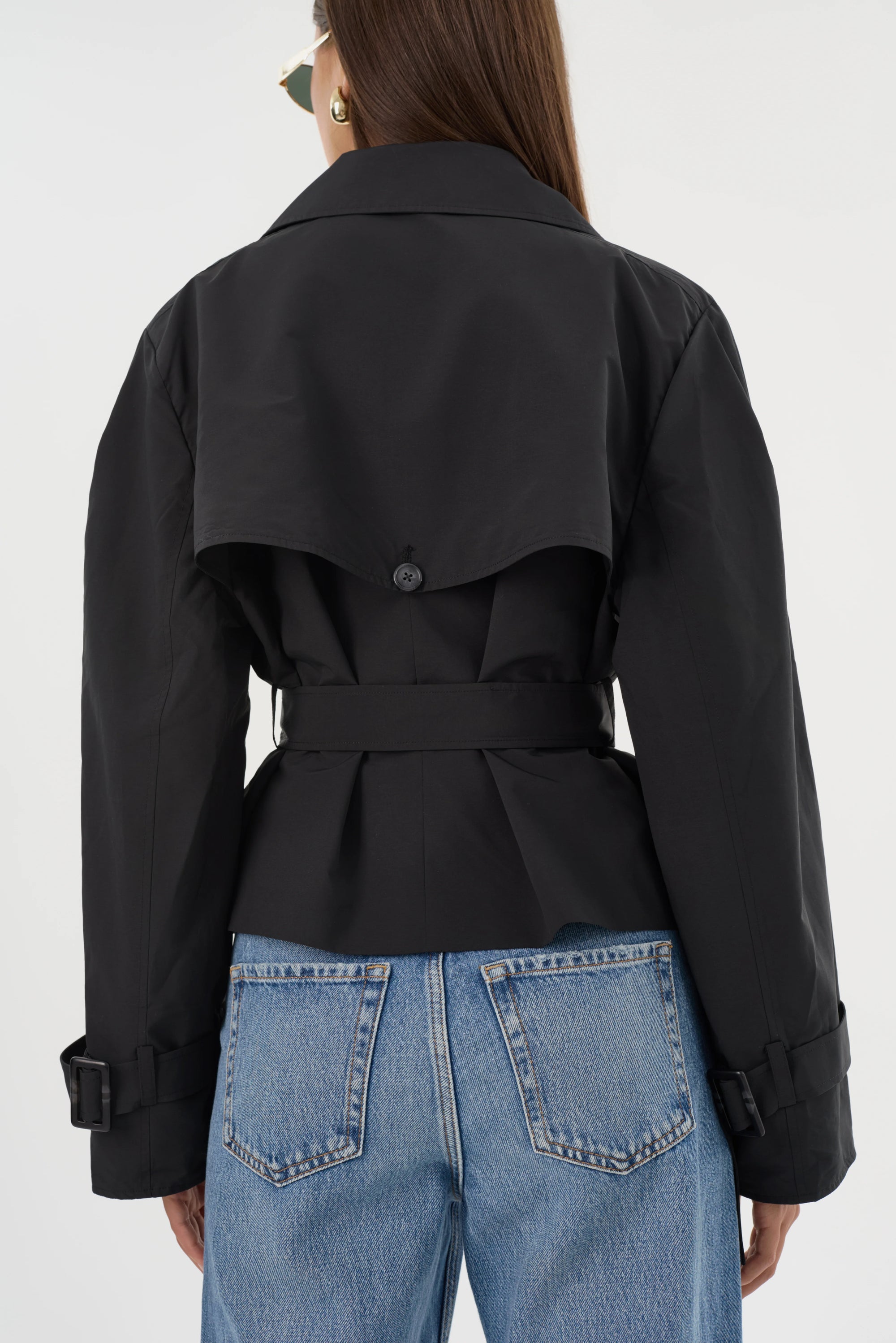 LAMARQUE Quinn Short Trench Jacket | Black LEO BOUTIQUE