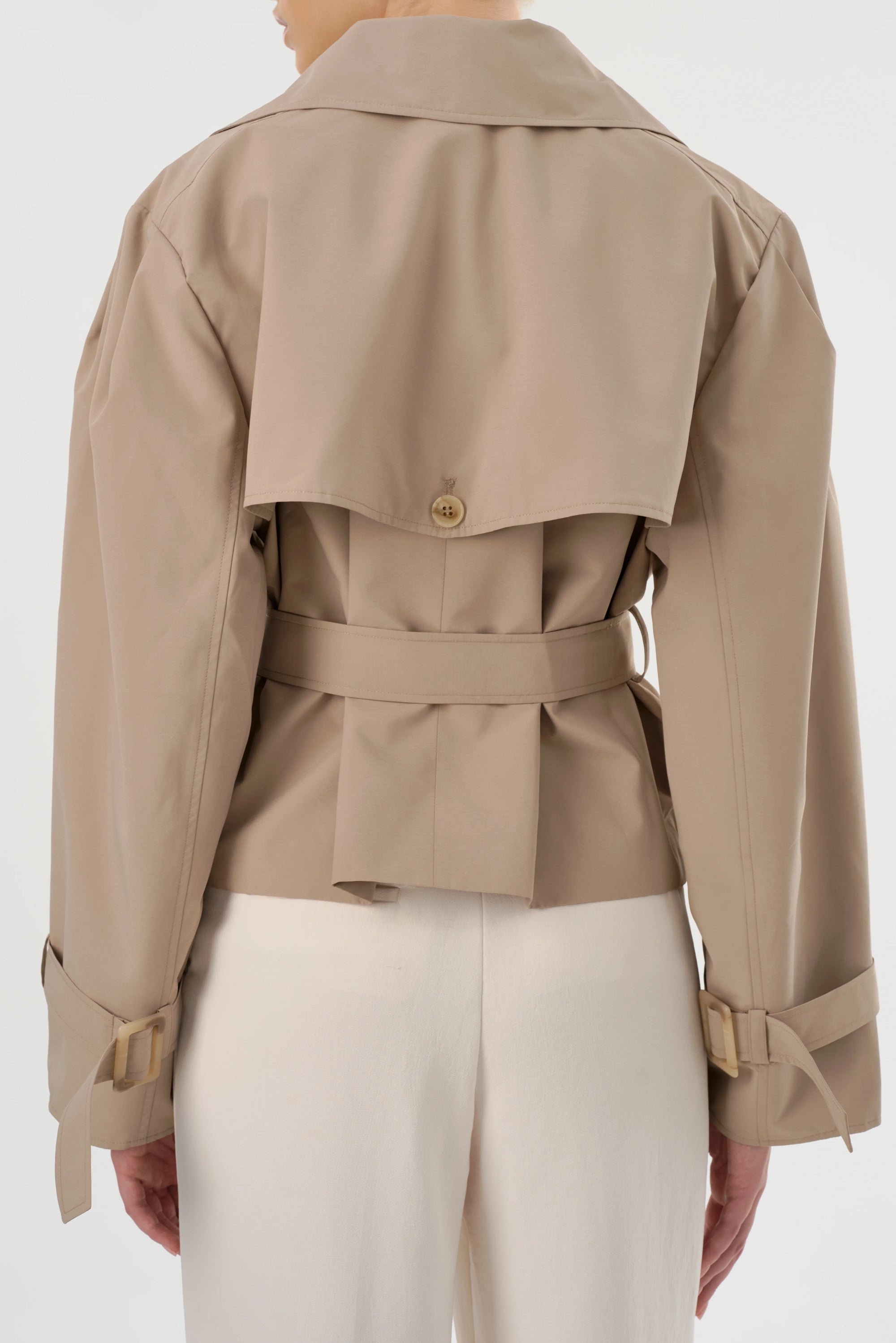 LAMARQUE Quinn Short Trench Jacket | Khaki LEO BOUTIQUE