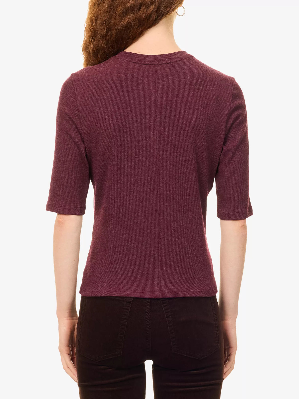 FRAME DENIM The Rib Crew Tee | Currant Heather LEO BOUTIQUE