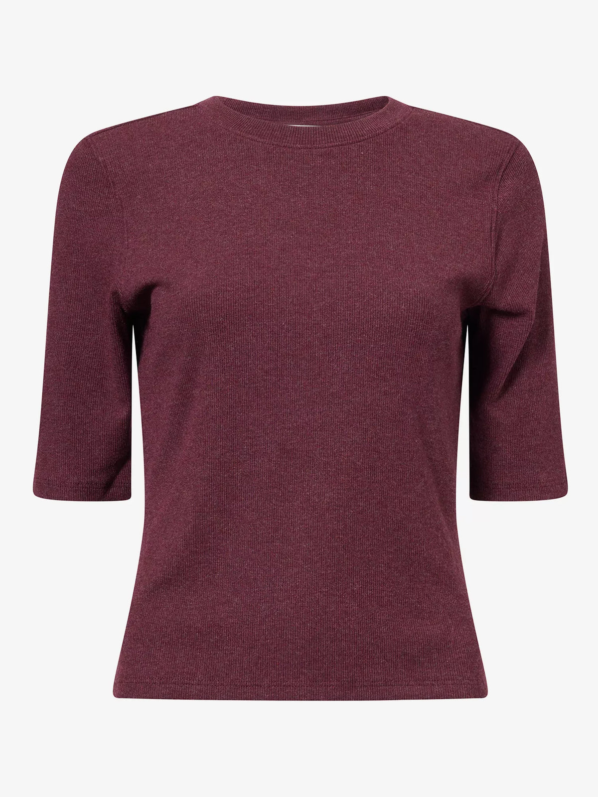 FRAME DENIM The Rib Crew Tee | Currant Heather LEO BOUTIQUE