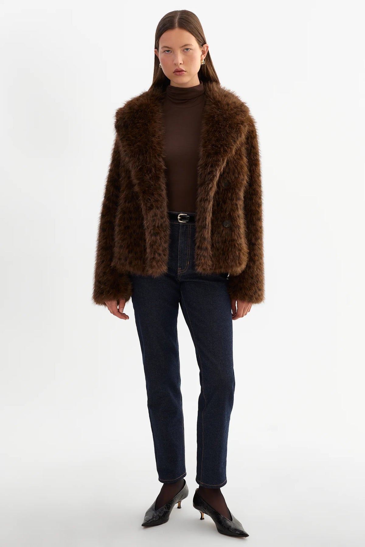 LEO BOUTIQUE Ravenna Faux Fur Jacket | Brown Leopard LAMARQUE