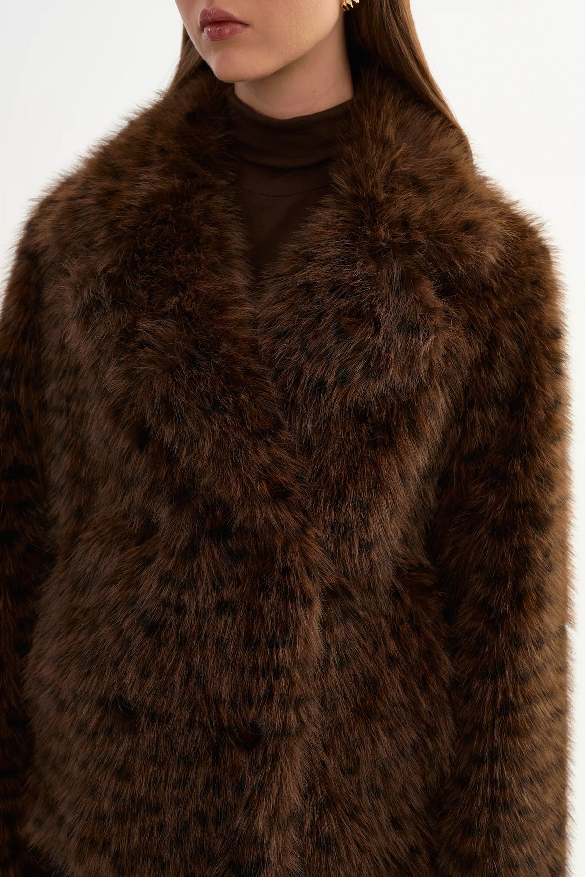 LEO BOUTIQUE Ravenna Faux Fur Jacket | Brown Leopard LAMARQUE