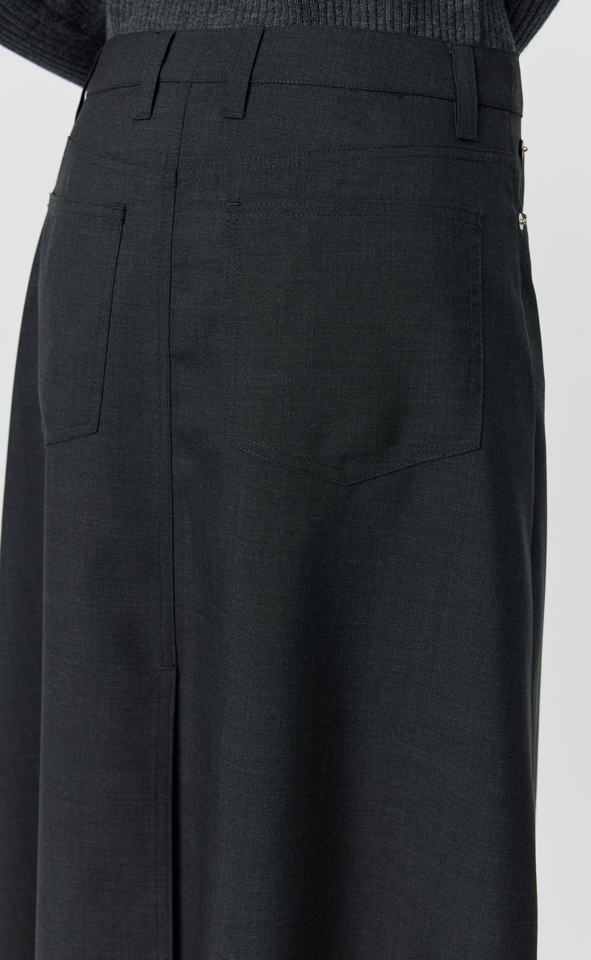 MFPEN Rivet Vent Skirt | Dark Grey Wool LEO BOUTIQUE
