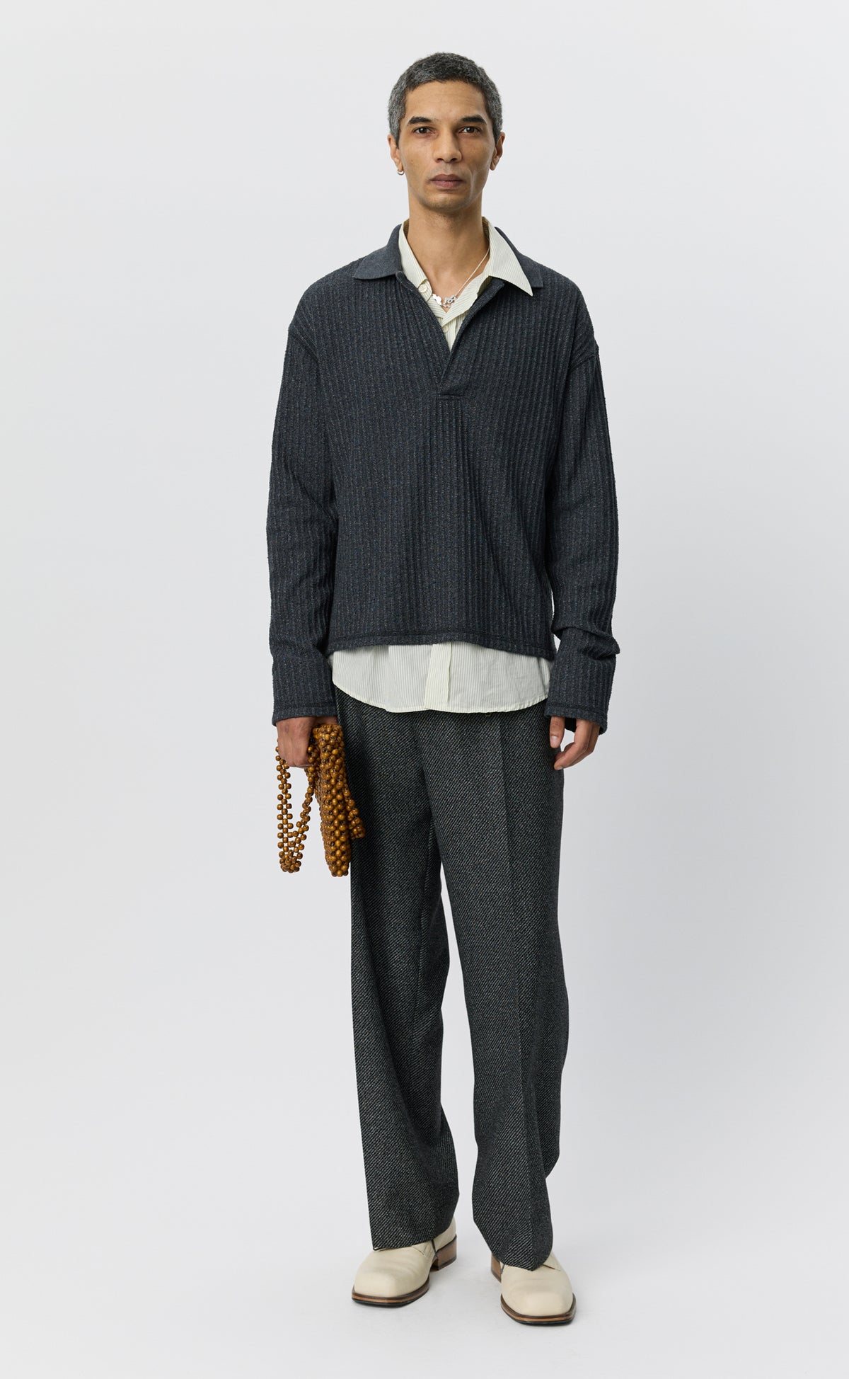 MFPEN Rolodex Polo | Grey Boucle Rib LEO BOUTIQUE
