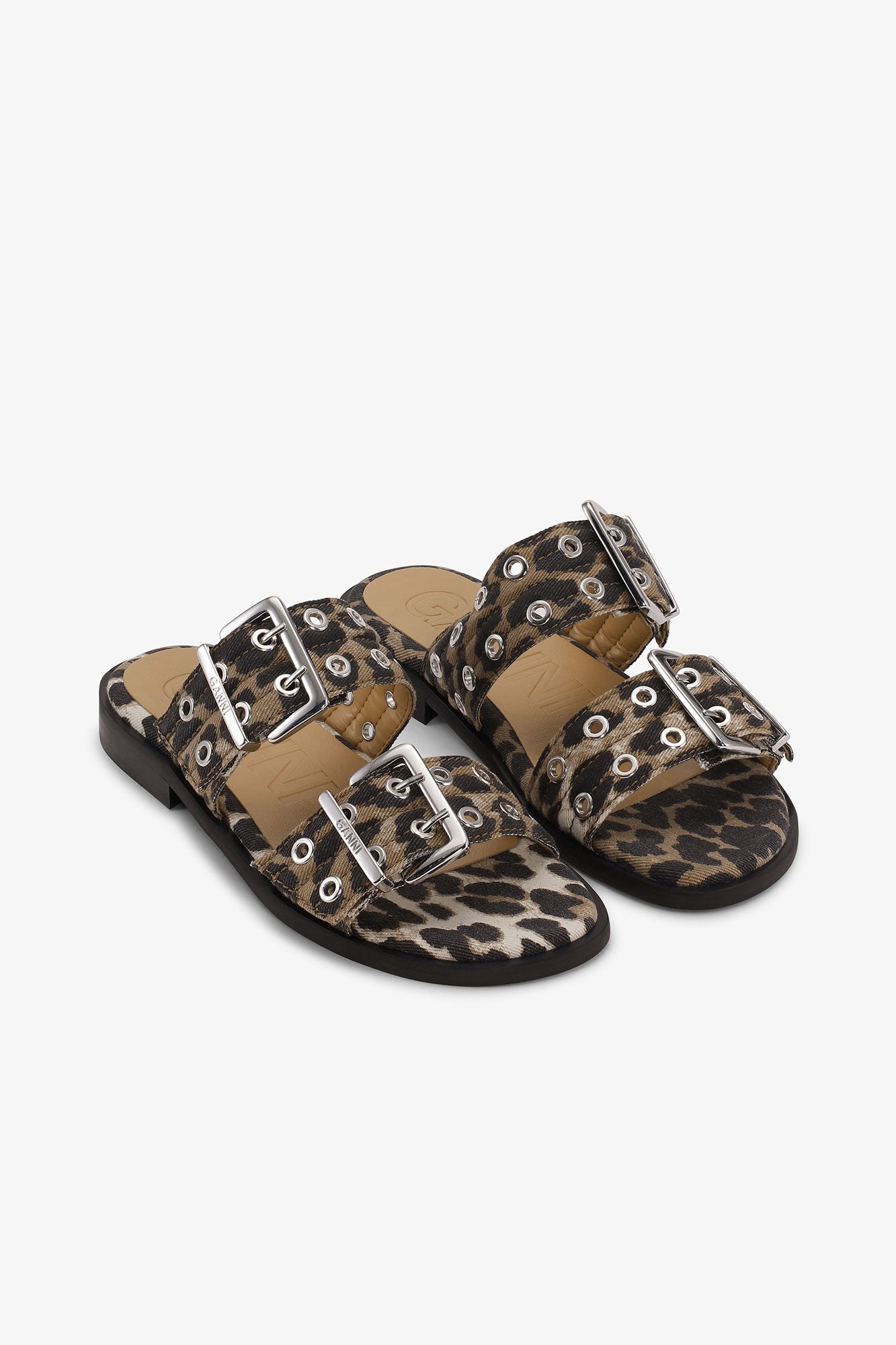 LEO BOUTIQUE Feminine Buckle Two Strap Sandal Denim | Print GANNI 