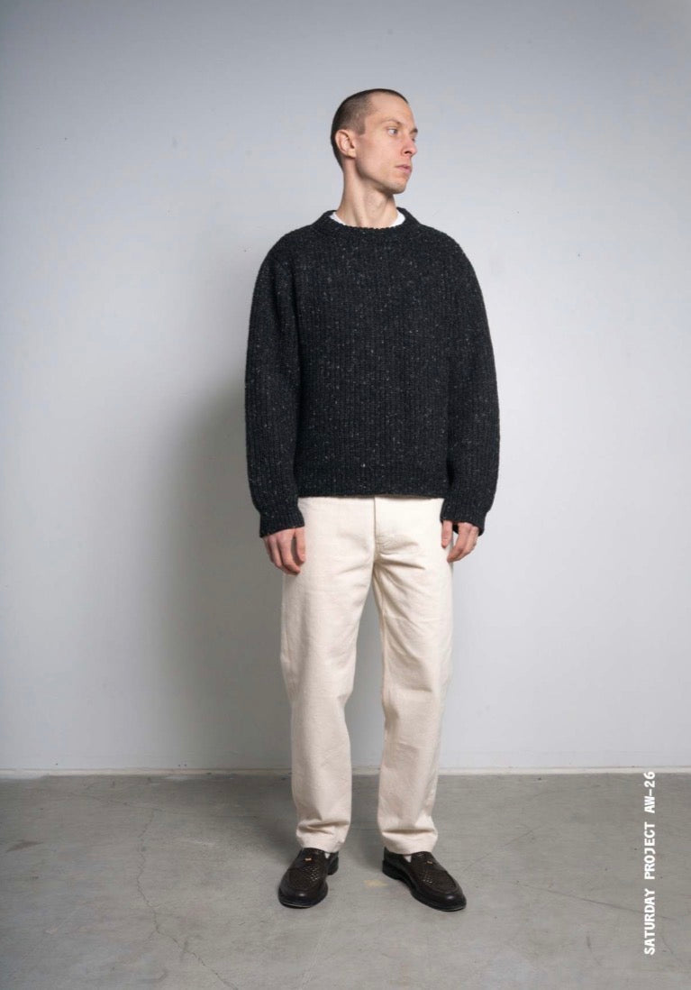 SATURDAY PROJECT Alpaca Fisherman Knit | Black Melange LEO BOUTIQUE