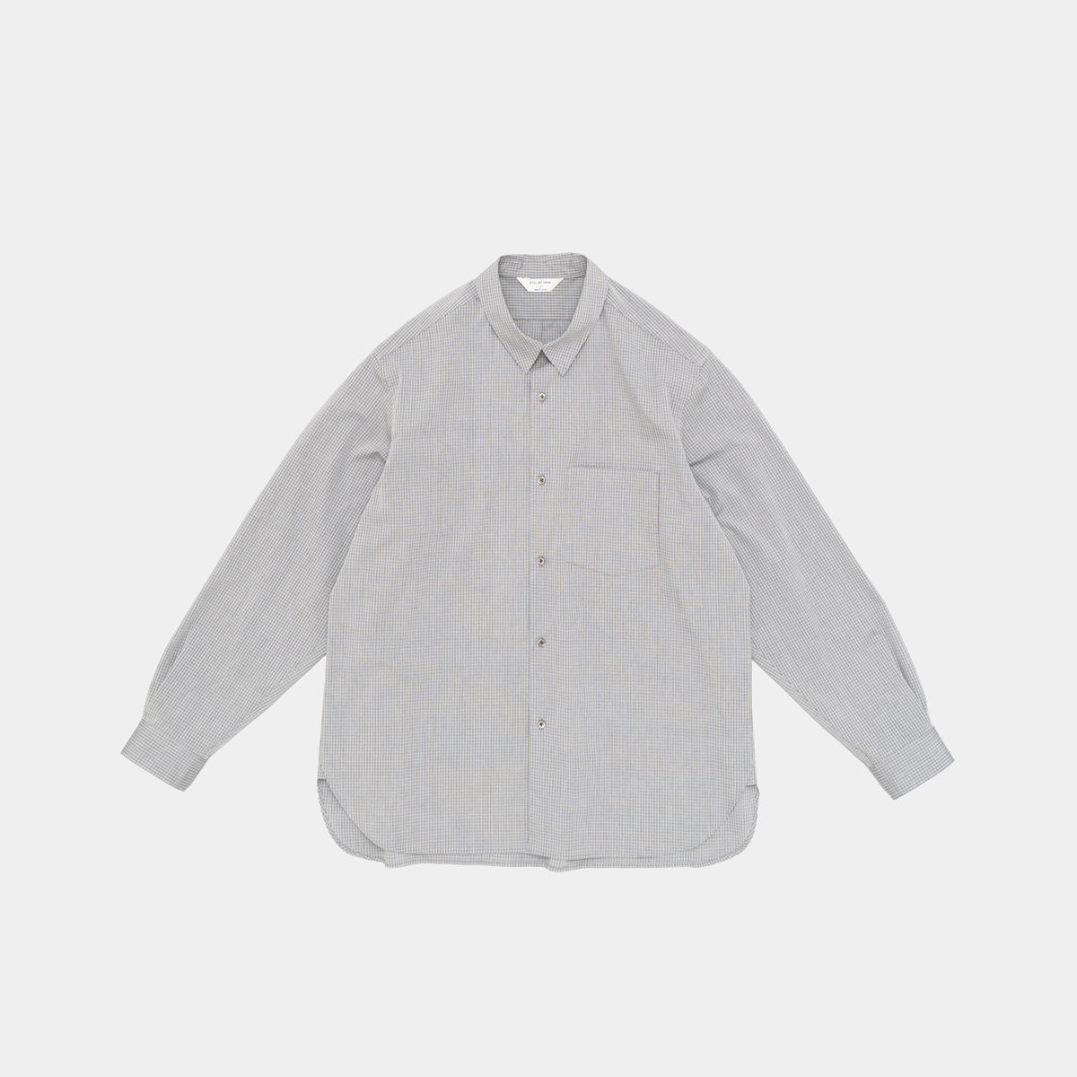 STILL BY HAND Regular Collared Shirt | Grey Check LEO BOUTIQUE