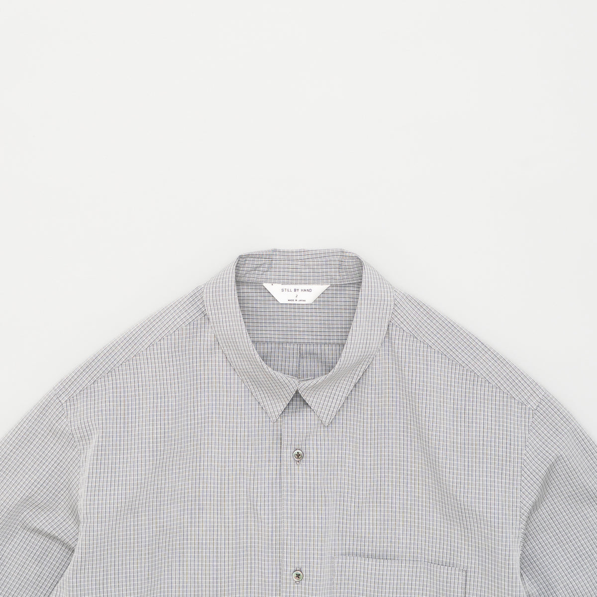 STILL BY HAND Regular Collared Shirt | Grey Check LEO BOUTIQUE