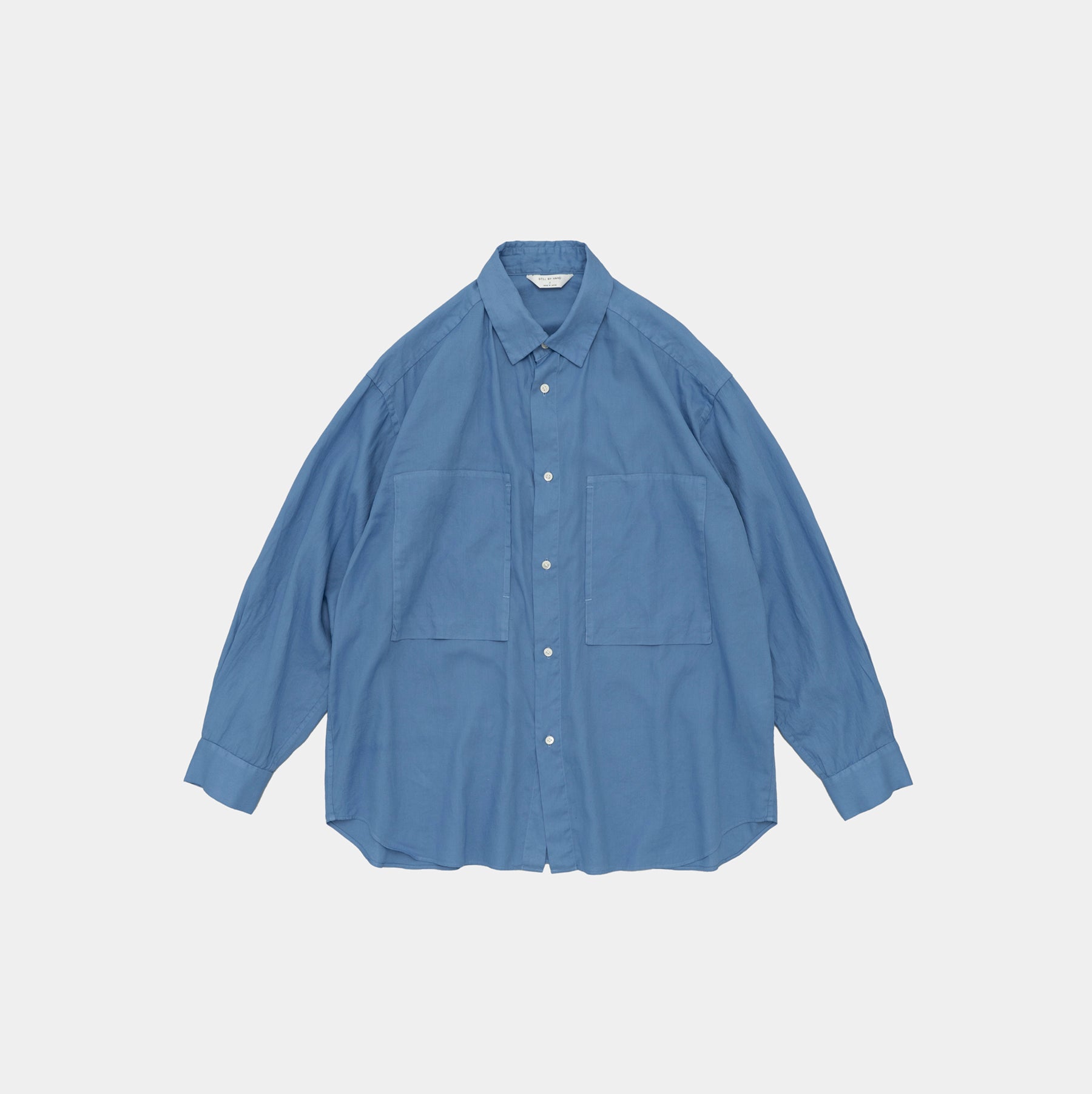 STILL BY HAND Garment Dye Overshirt | Sky Blue LEO BOUTIQUE