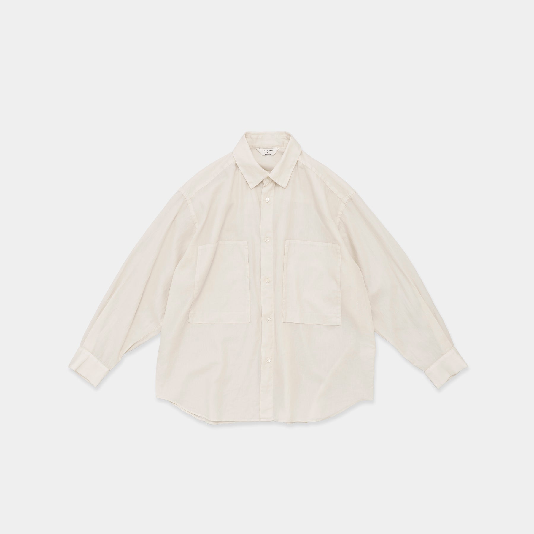 STILL BY HAND Garment Dye Overshirt | Ecru LEO BOUTIQUE