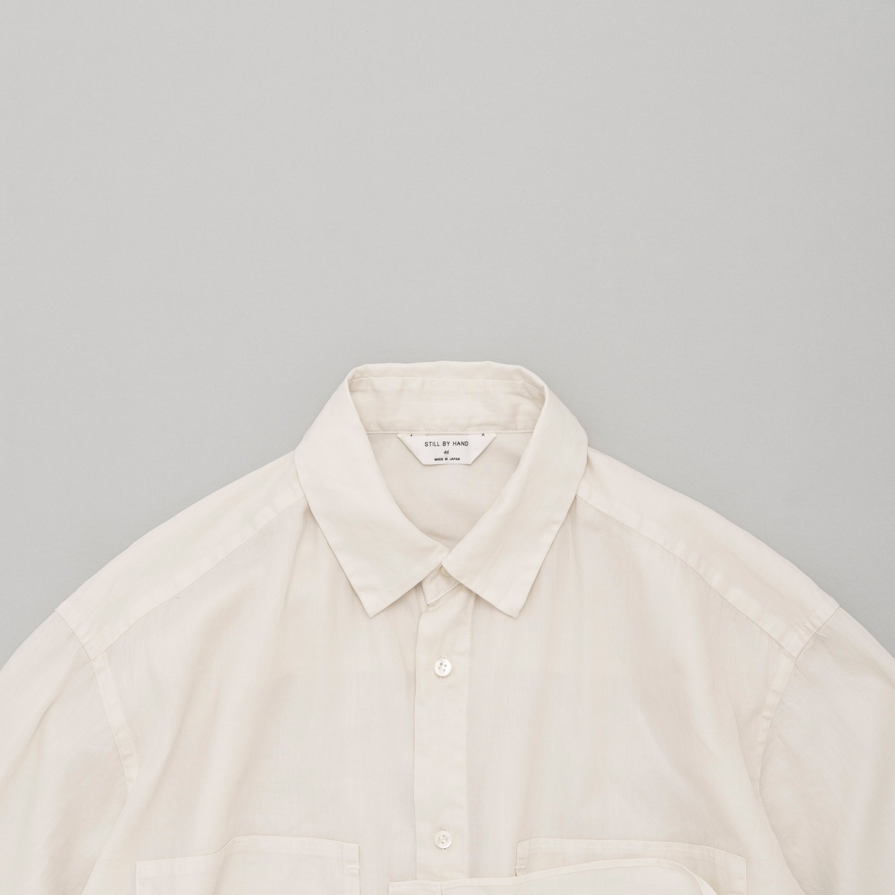 STILL BY HAND Garment Dye Overshirt | Ecru LEO BOUTIQUE