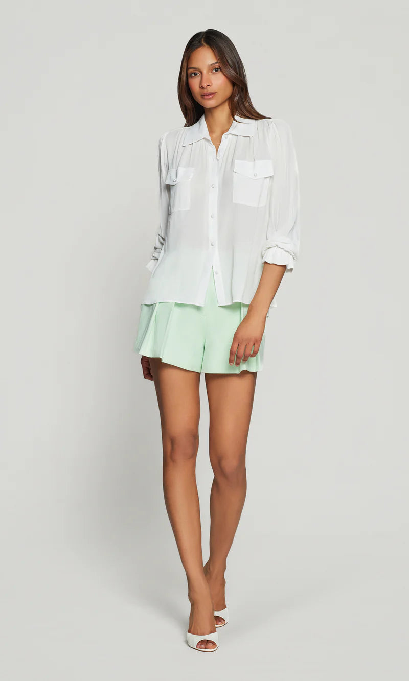 GENERATION LOVE Priya Georgette shirt | White LEO BOUTIQUE