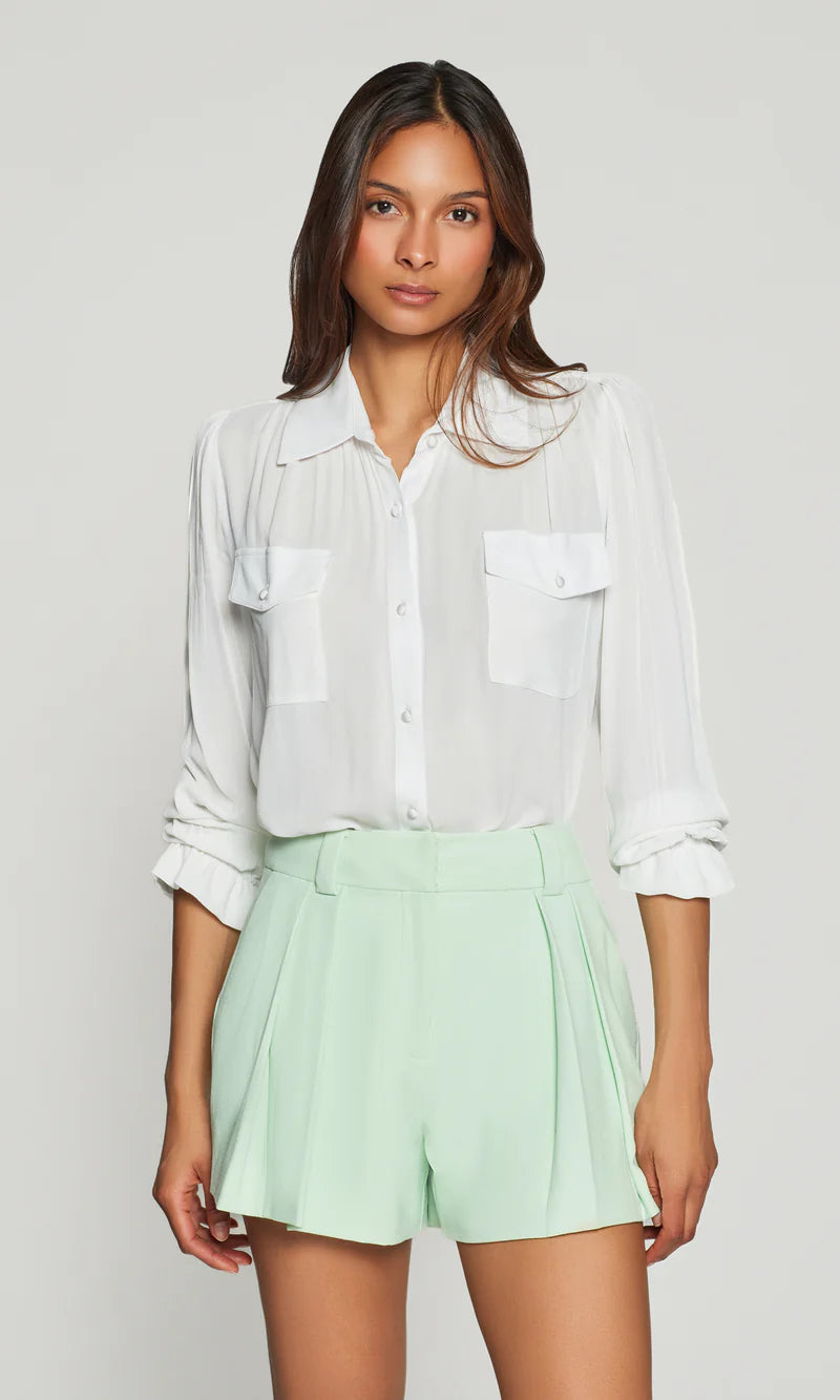 GENERATION LOVE Priya Georgette shirt | White LEO BOUTIQUE
