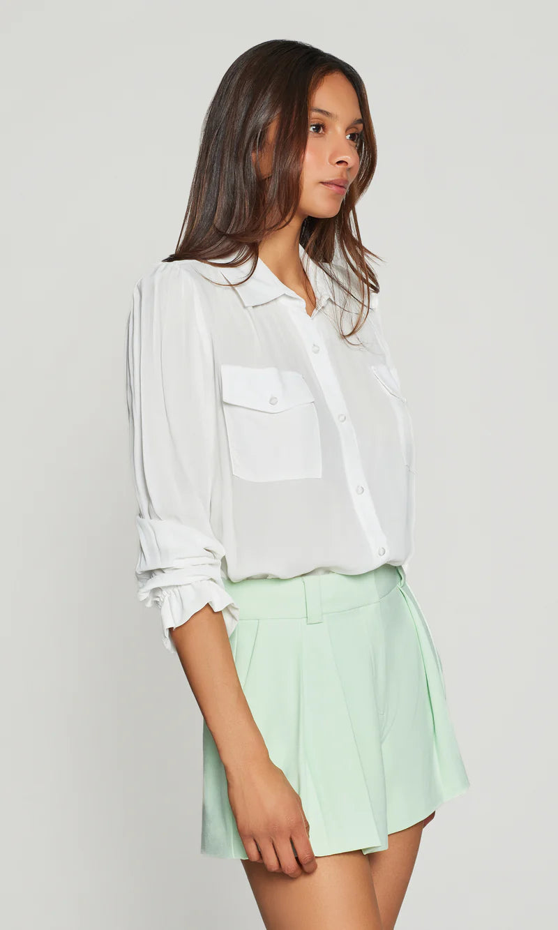 GENERATION LOVE Priya Georgette shirt | White LEO BOUTIQUE
