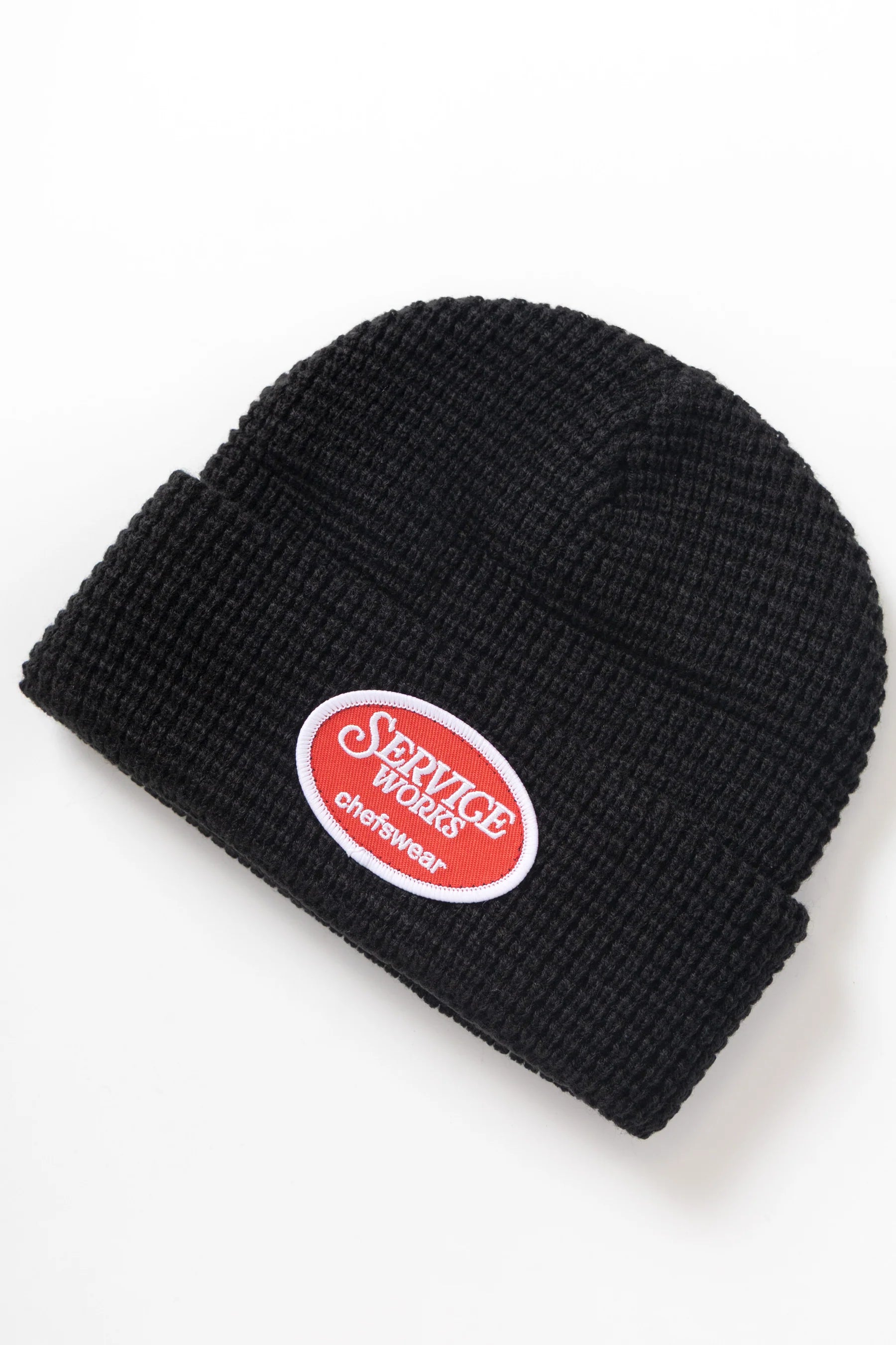 SERVICE WORKS Waffle Patch Beanie | Black LEO BOUTIQUE