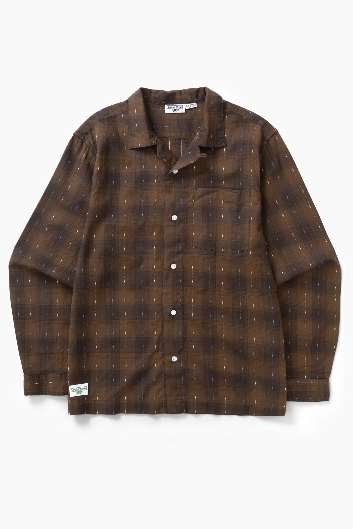 SERVICE WORKS Drag Stitch Resort Shirt | Brown LEO BOUTIQUE