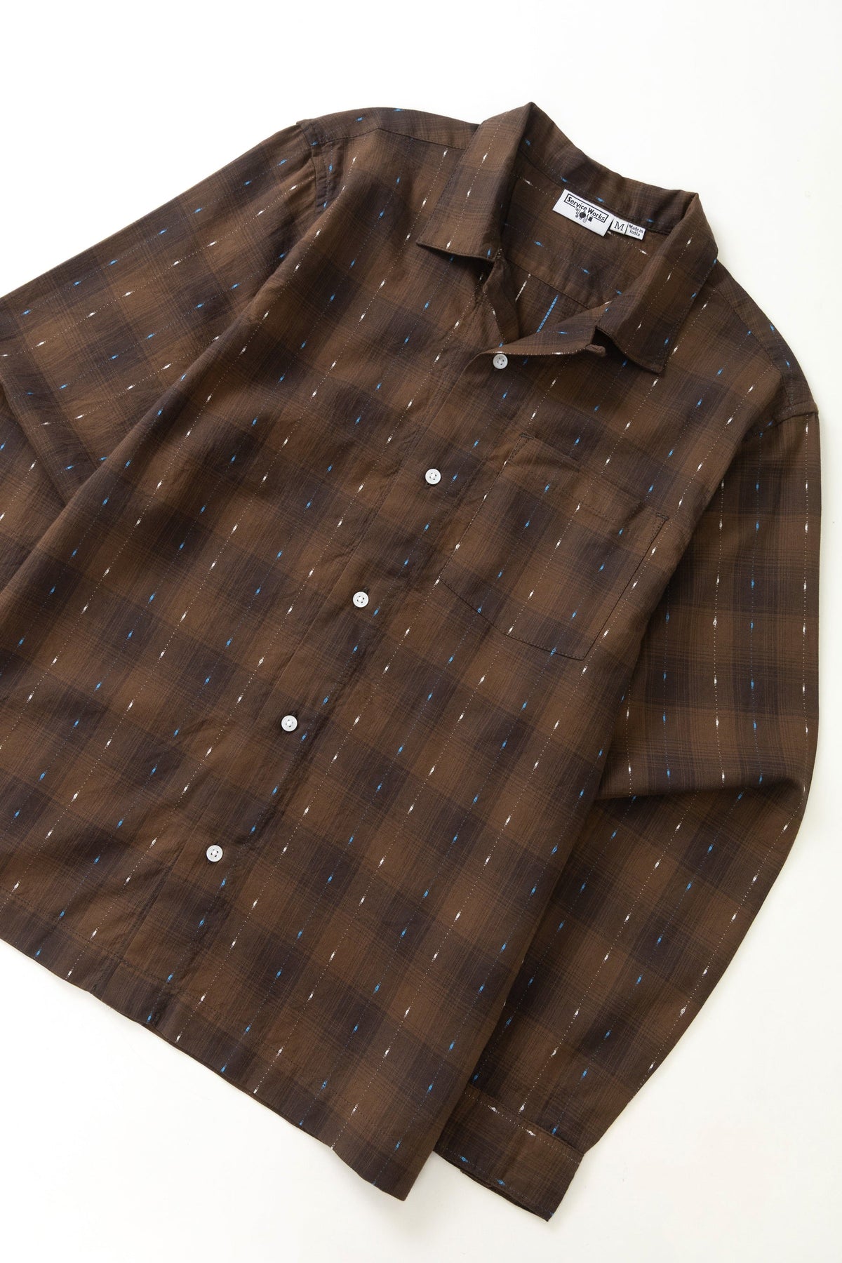 SERVICE WORKS Drag Stitch Resort Shirt | Brown LEO BOUTIQUE