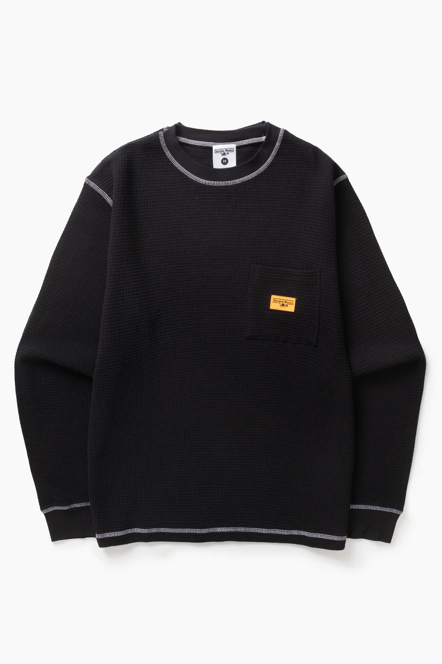 SERVICE WORKS Waffle Contrast Thermal LS Tee | Black/White LEO BOUTIQUE
