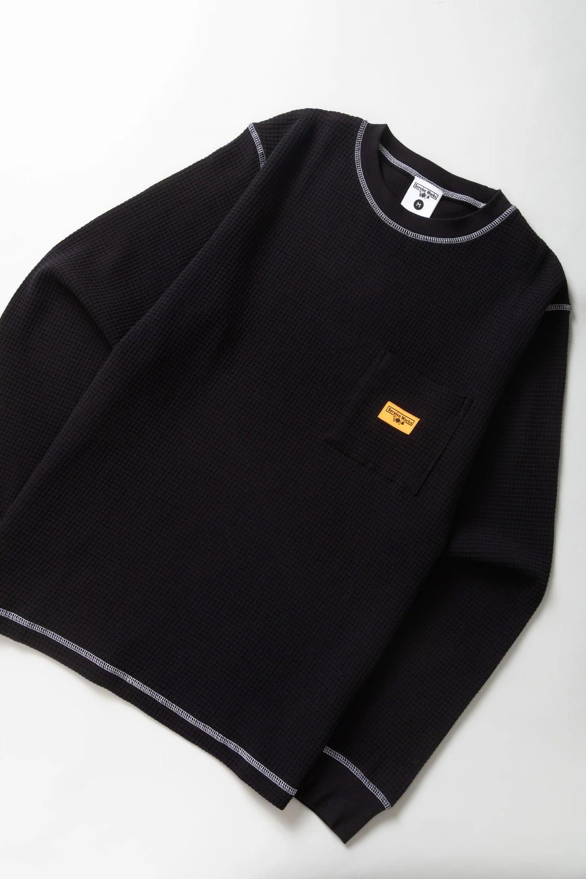 SERVICE WORKS Waffle Contrast Thermal LS Tee | Black/White LEO BOUTIQUE