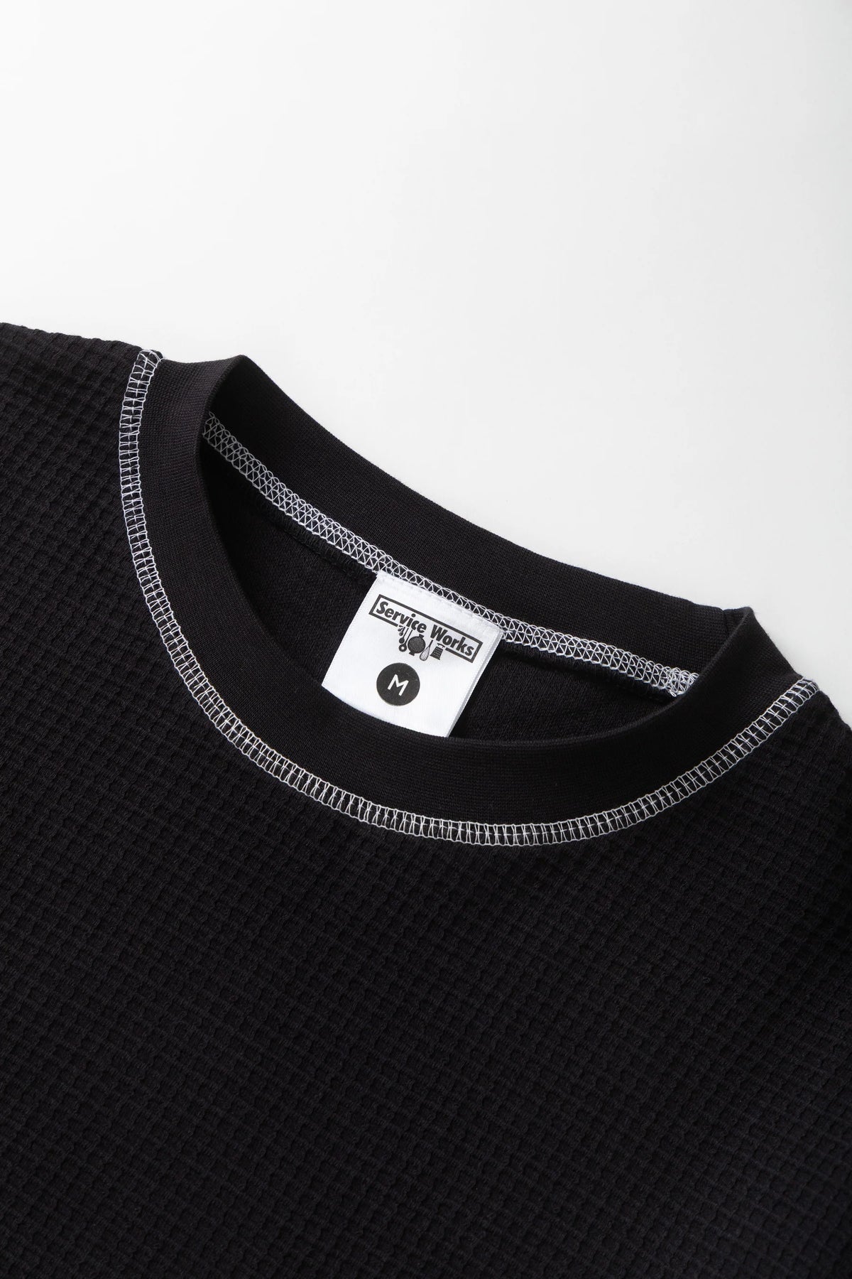 SERVICE WORKS Waffle Contrast Thermal LS Tee | Black/White LEO BOUTIQUE
