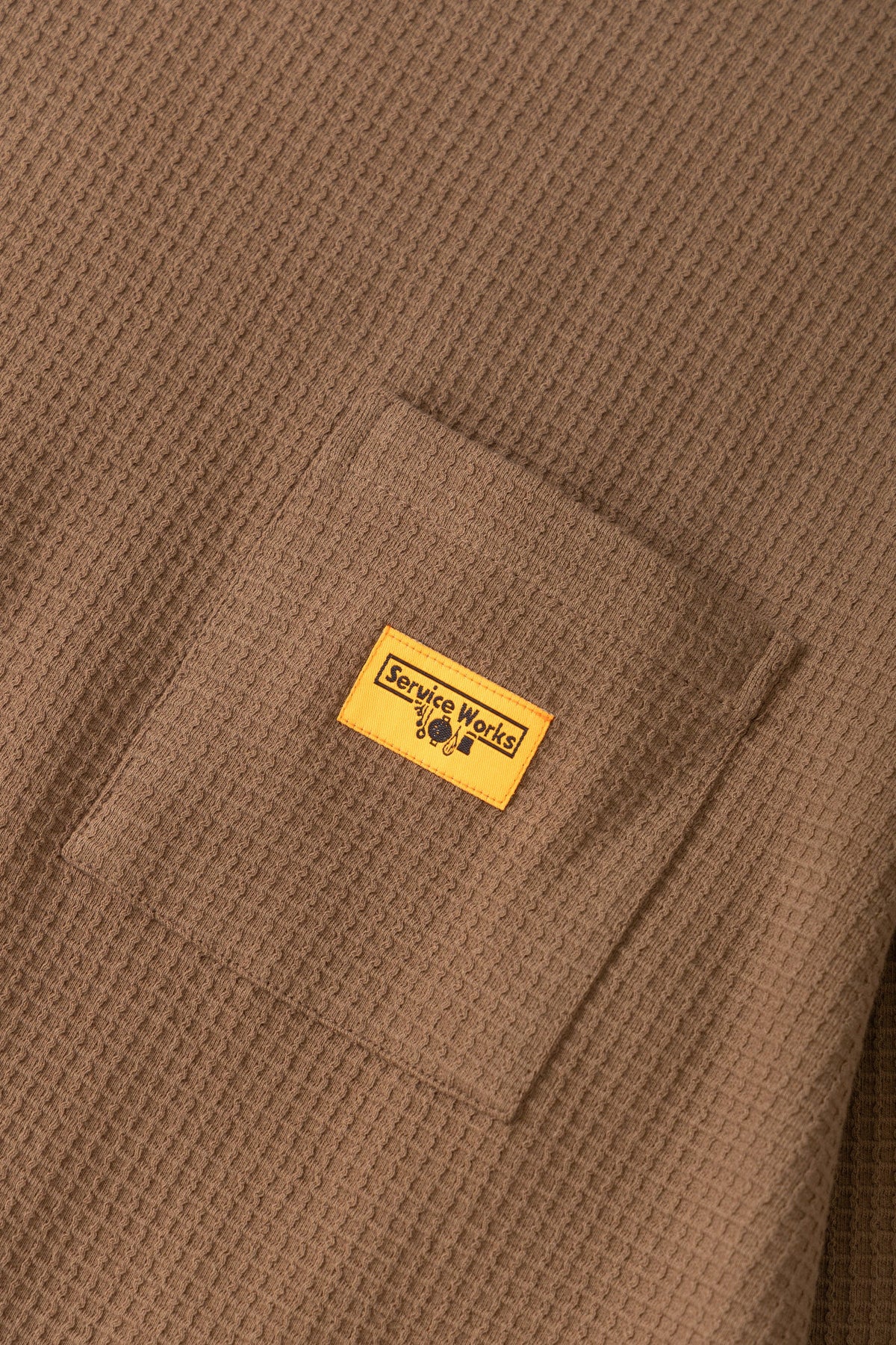 SERVICE WORKS Waffle Contrast Thermal LS Tee | Brown/Yellow LEO BOUTIQUE