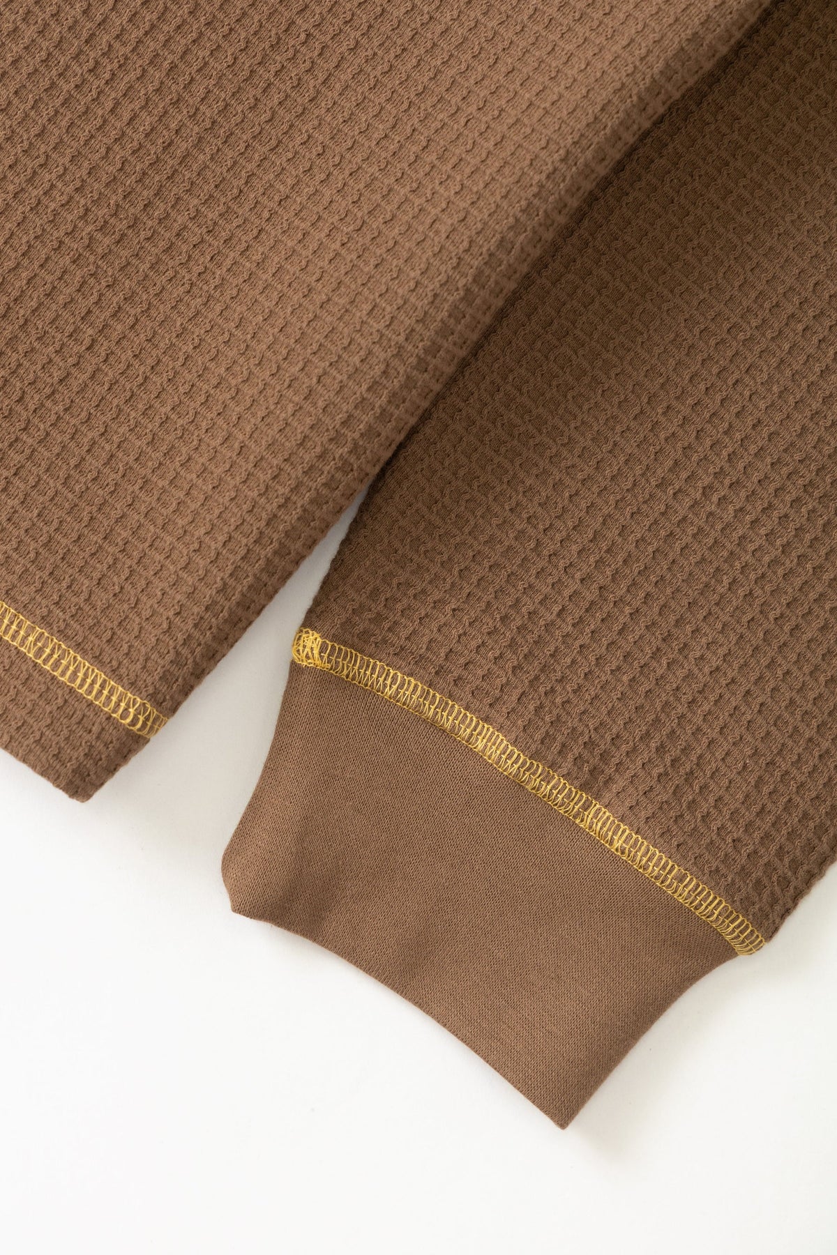 SERVICE WORKS Waffle Contrast Thermal LS Tee | Brown/Yellow LEO BOUTIQUE