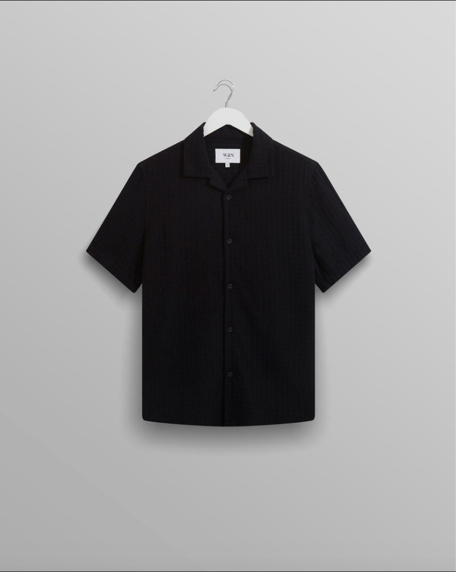 Wax London Didcot short sleeve shirt | Black LEO BOUTIQUE