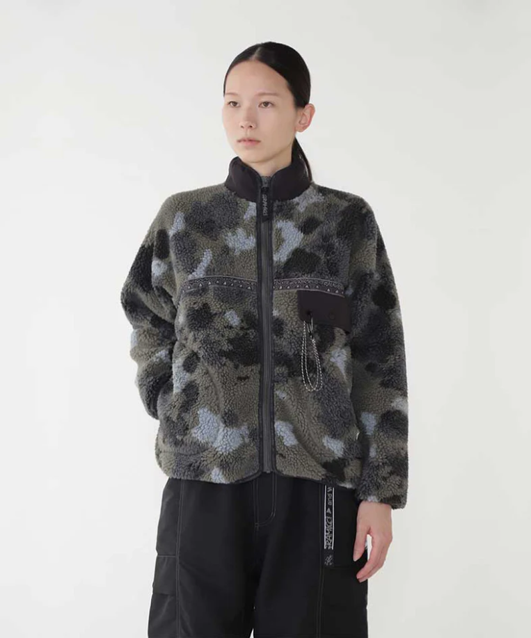 GRAMICCI X AND WANDER JQ Tape Fleece Jacket | Camo LEO BOUTIQUE