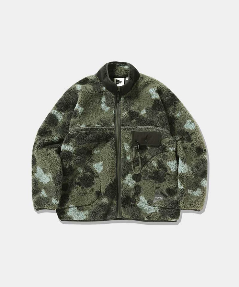 GRAMICCI X AND WANDER JQ Tape Fleece Jacket | Camo LEO BOUTIQUE