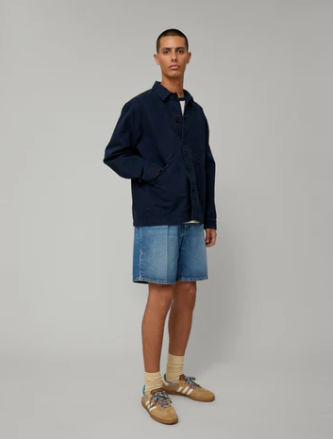 Clay Creased Denim Shorts | Vintage Blue