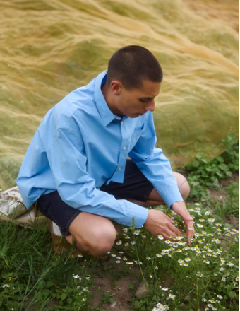 Rose Poplin Shirt | Light Blue