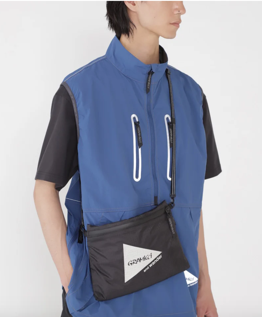 GRAMICCI x AND WANDER Nylon Sacoche | Black LEO BOUTIQUE