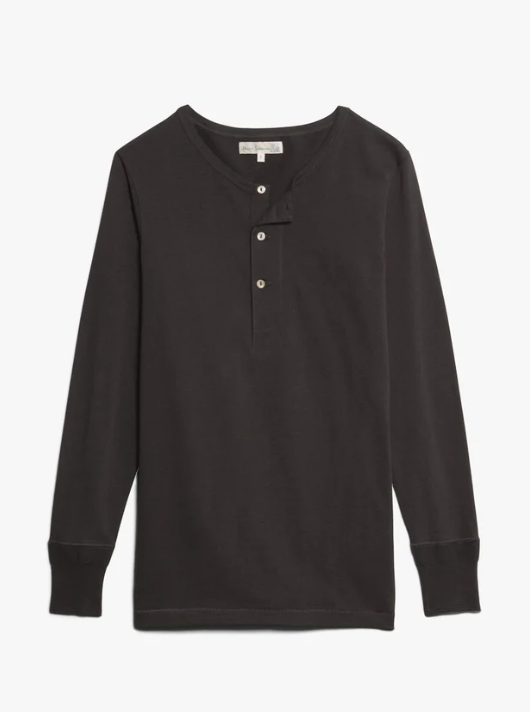 MERZ B. SCHWANEN 2M06 Sturdy Jersey Henley | Charcoal LEO BOUTIQUE