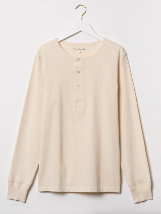MERZ B. SCHWANEN 2M06 Sturdy Jersey Henley | Nature LEO BOUTIQUE