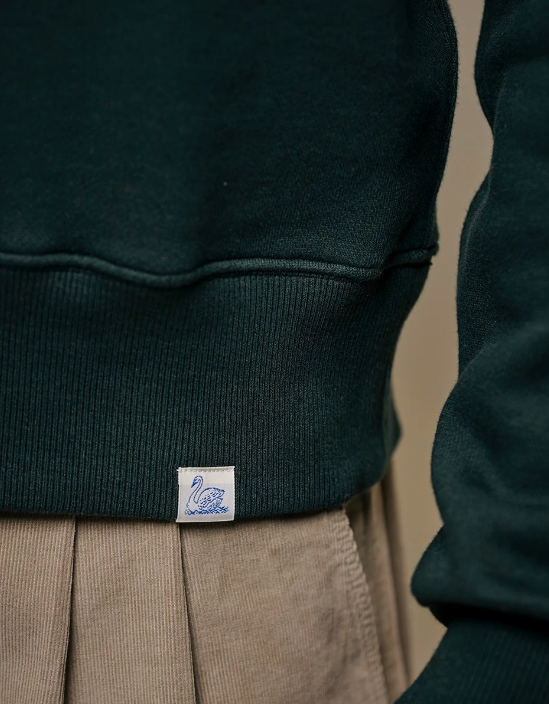 MERZ B.SCHWANEN Zip Collar Sweatshirt | Forest LEO BOUTIQUE