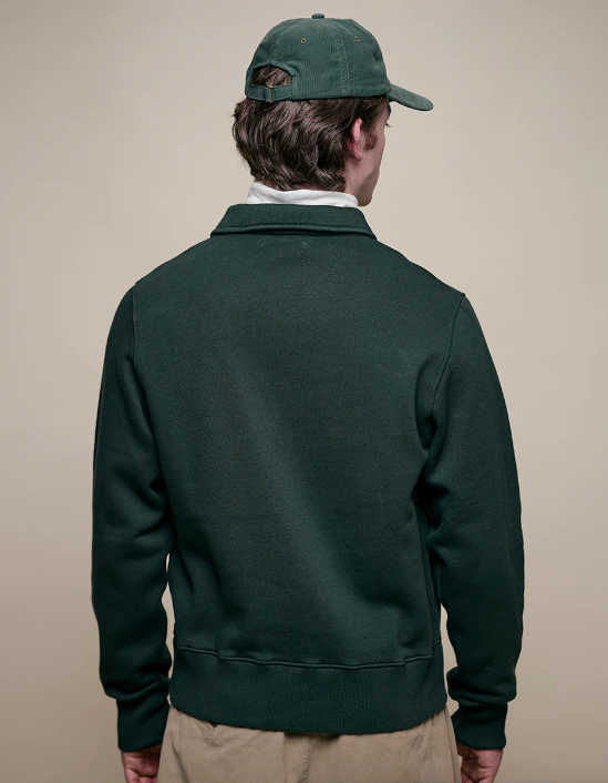 MERZ B.SCHWANEN Zip Collar Sweatshirt | Forest LEO BOUTIQUE