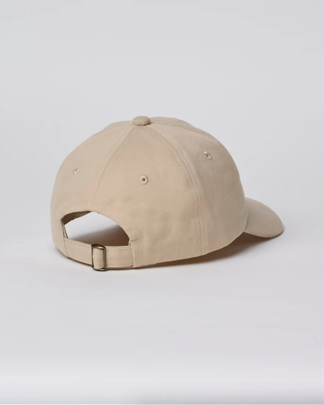 MERZ B. SCHWANEN Cap 01 Swan Logo Cotton Twill Cap | Light Khaki/Deep Blue LEO BOUTIQUE